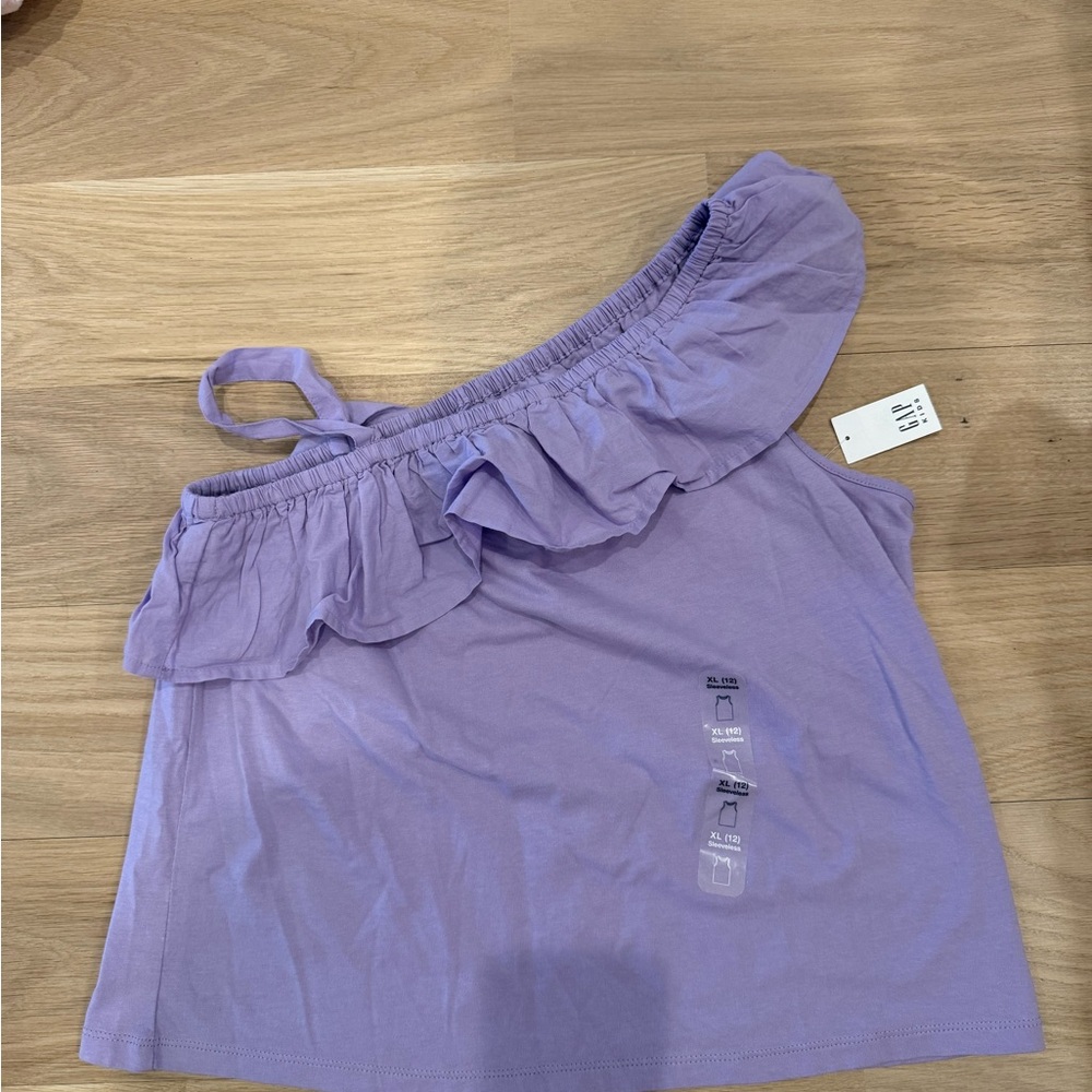 Girls Gap Purple Off-Shoulder Ruffle Top